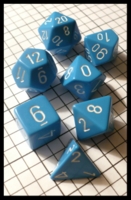 Dice : Dice - Dice Sets - Chessex Opaque Blue Lt w White Nums CHX 25416 - Troll and Toad Online Aug 2010